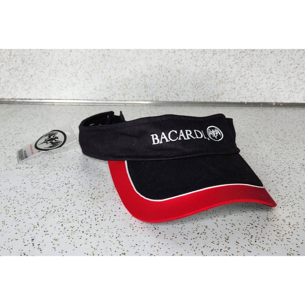 New Bacardi Sun Visor Black and Red New w/ Tags Golf Strapback Vintage NWT